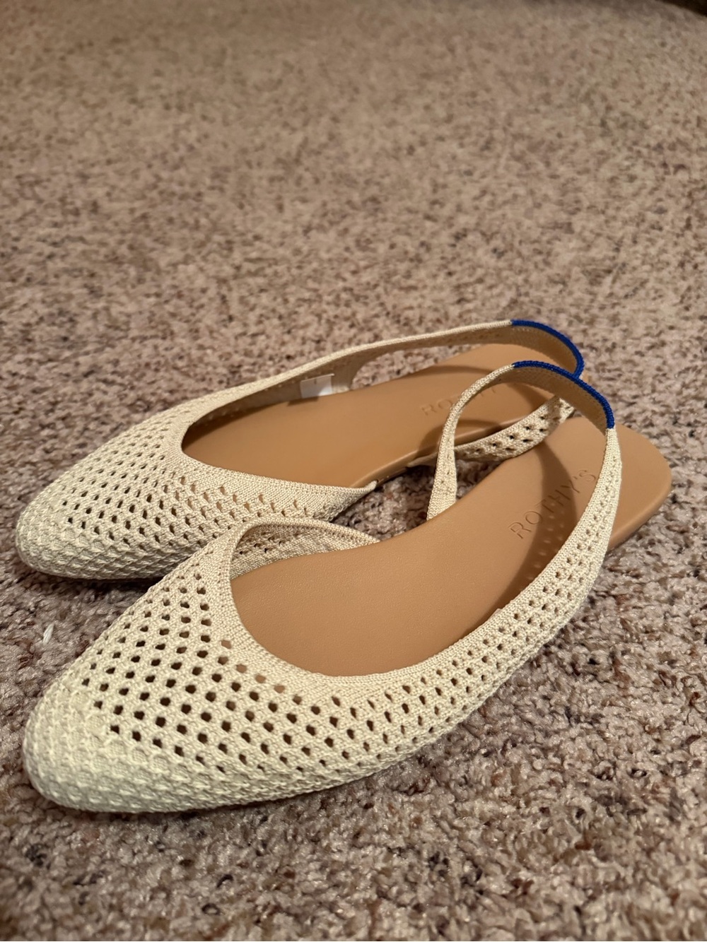 Rothy’s crochet Cream Knit Slingback Flats